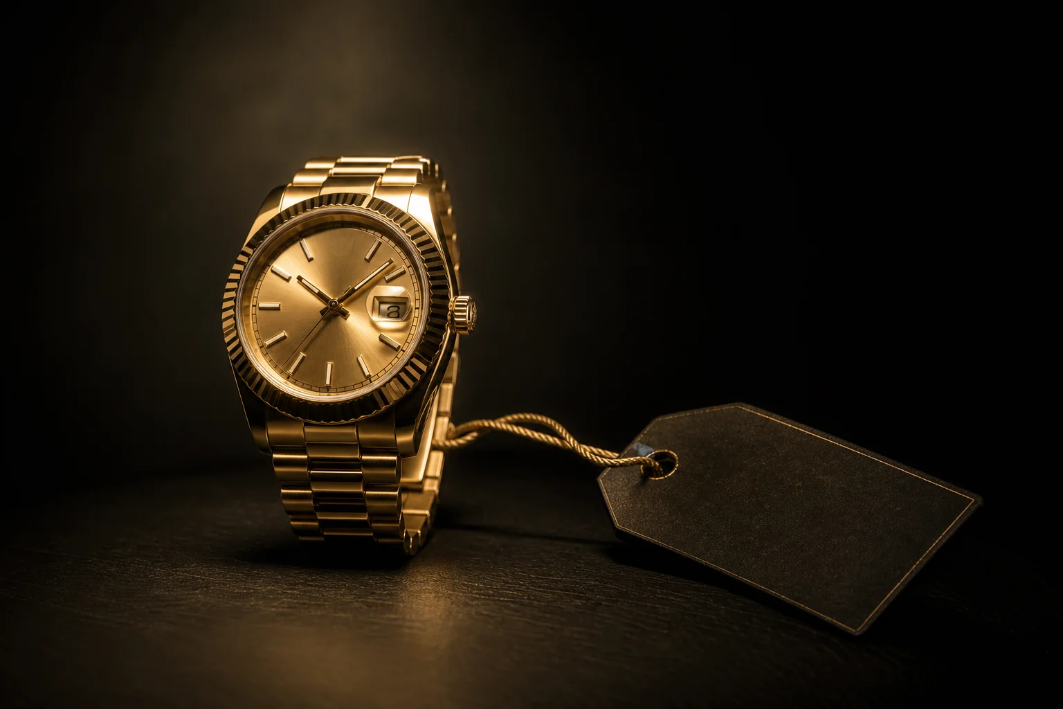 A single luxury object spotlit against deep charcoal — the psychology of desire and premium value