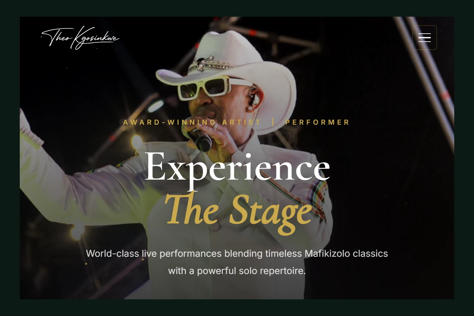 Theo Kgosinkwe booking website — booktheokgosinkwe.co.za